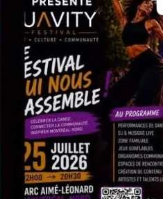 Affiche du Suavity Festival présenté par EvoluJeunes, le 25 juillet 2026 à Montréal-Nord